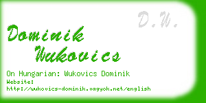 dominik wukovics business card